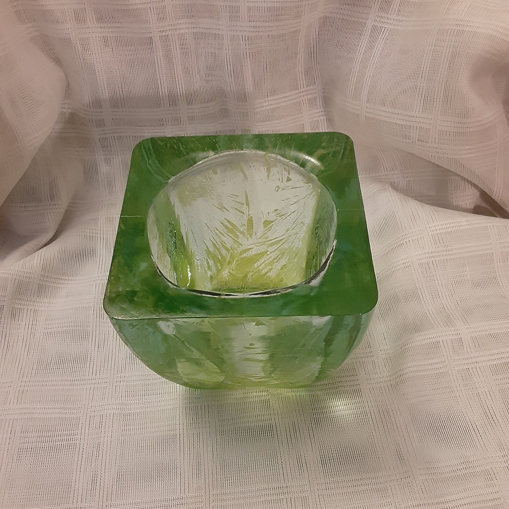 Green Glass Votive Holder
